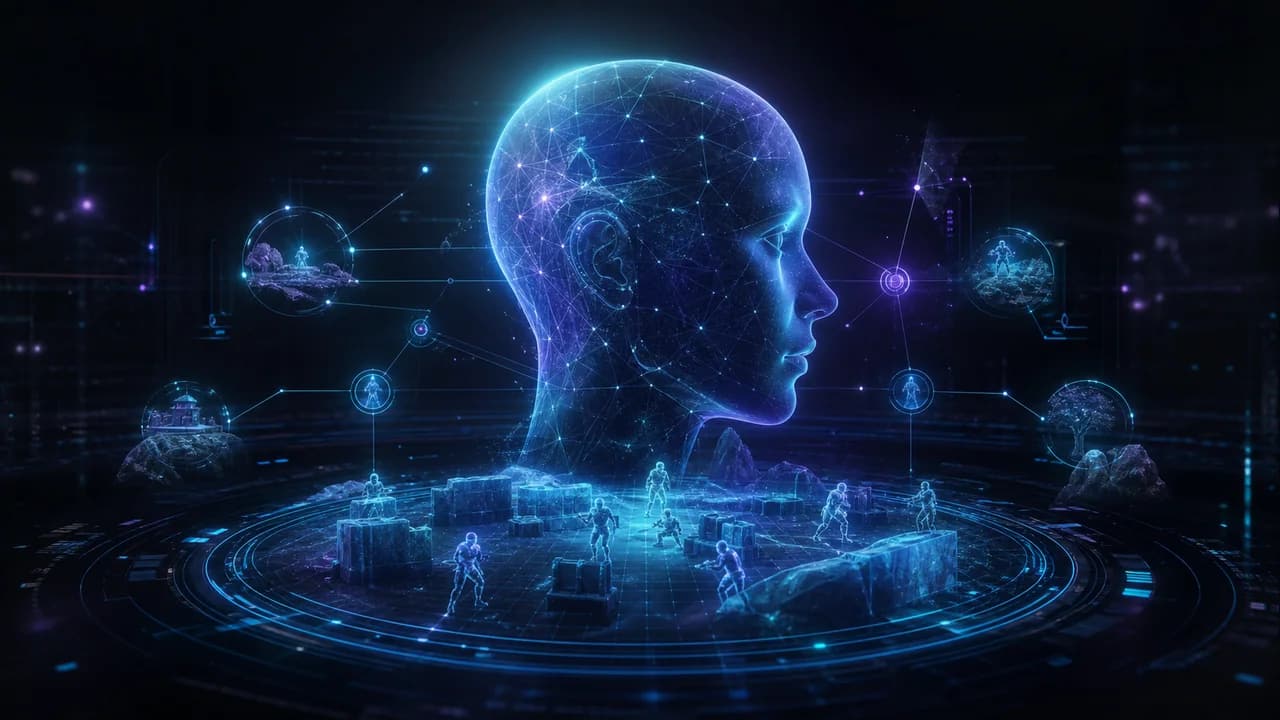 Holographic AI system inside a gaming command center